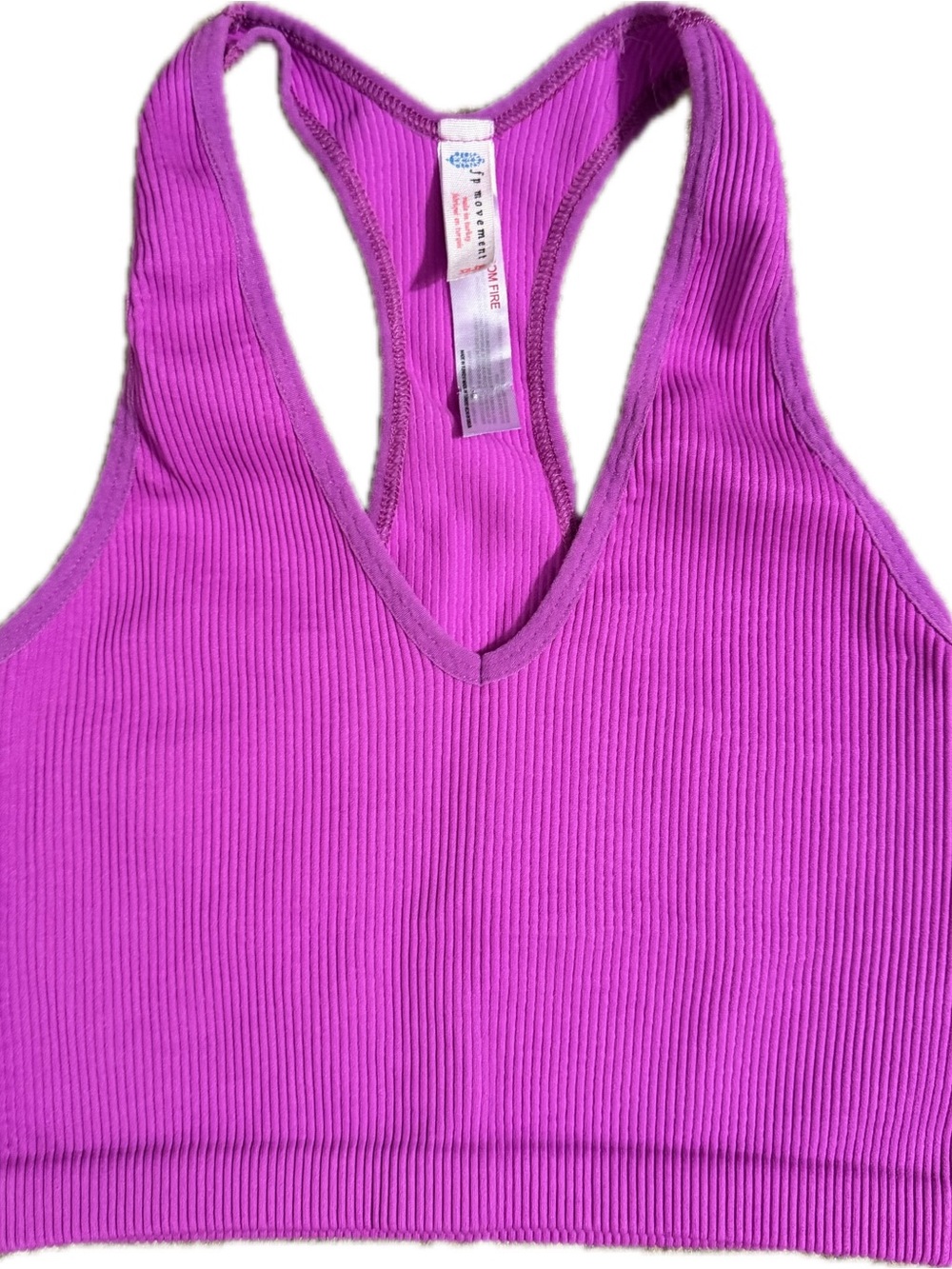FP Movement by Free People Ribbed Racerback Tank Top in Bright Magenta